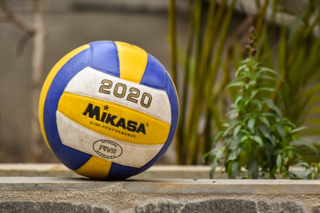 Volleyball on ground